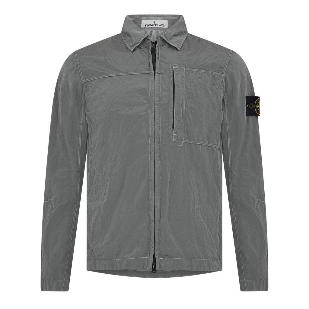 Stone Island Garment Dyed Crinkle Reps Overshirt - Grigio V0060